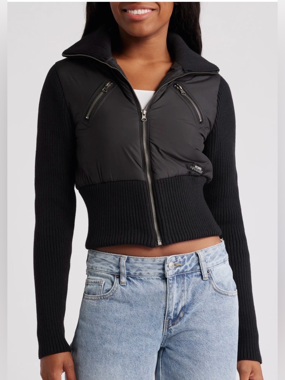 NWT BDG Urban Outfitters Shrunken Mixed Media Jacket Size Medium